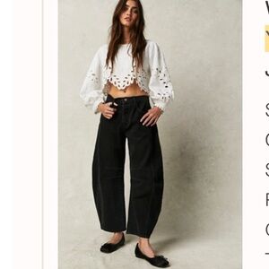 We The Free Black Barrel Jeans